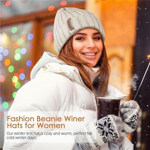 3PCS, Women\'s Winter Knitted Beanie Hat ,Warm Knit Caps main image 4